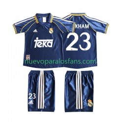 Camiseta de Fútbol Real Madrid BECERHAM 23 Retro Niño Tercera 1998 1999 Manga Corta