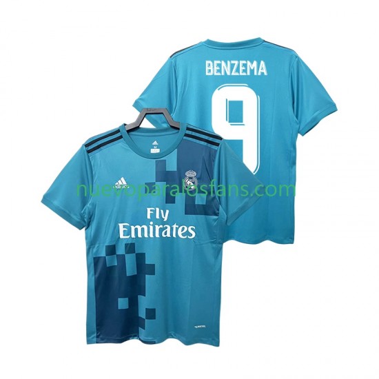 Camiseta de Fútbol Real Madrid BENZEMA 9 2017 2018 Retro Hombre Tercera Manga Corta
