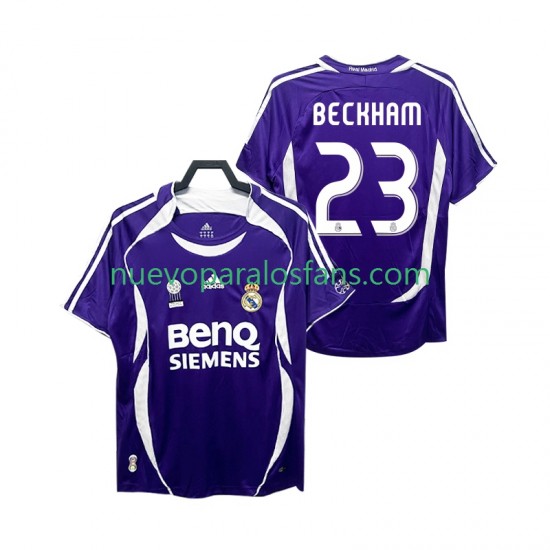 Camiseta de Fútbol Real Madrid Beckham 23 2007 Retro Hombre Exterior 2006 Manga Corta