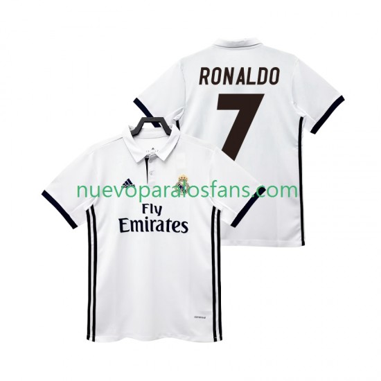 Camiseta de Fútbol Real Madrid CRISTIANO RONALDO 7 2017 2018 Retro Hombre Casa Manga Corta