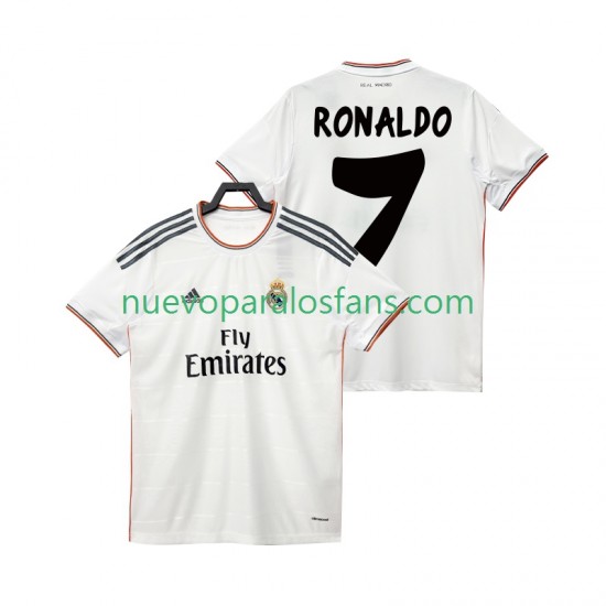 Camiseta de Fútbol Real Madrid Cristiano Ronaldo 7 2013 2014 Retro Hombre Casa Manga Corta