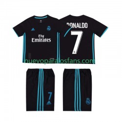 Camiseta de Fútbol Real Madrid Cristiano Ronaldo 7 2017 2018 Retro Niño Exterior Manga Corta
