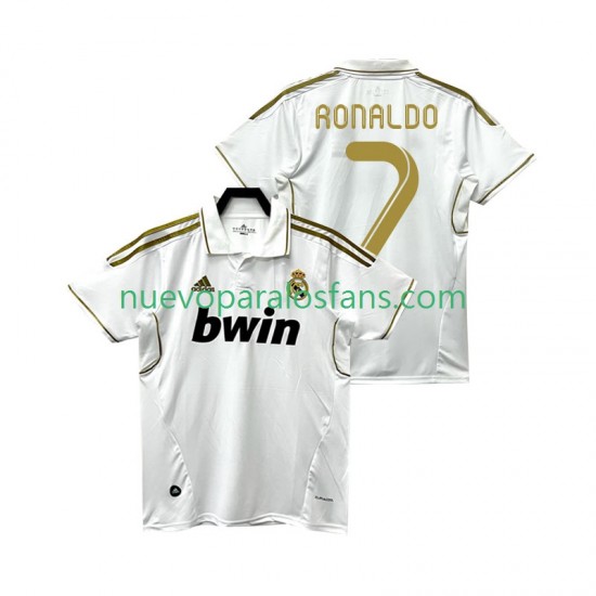 Camiseta de Fútbol Real Madrid Cristiano Ronaldo 7 2012 Retro Hombre Casa 2011 Manga Corta