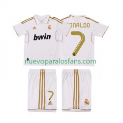 Camiseta de Fútbol Real Madrid Cristiano Ronaldo 7 2012 Retro Niño Casa 2011 Manga Corta