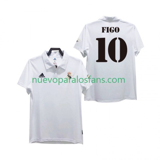 Camiseta de Fútbol Real Madrid FIGO 10 2003 Retro Hombre Casa 2002 Manga Corta