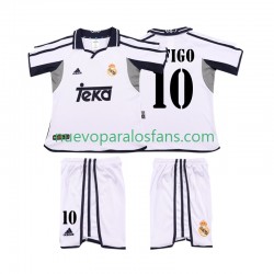 Camiseta de Fútbol Real Madrid FIGO 10 2001 Retro Niño Casa 2002 Manga Corta