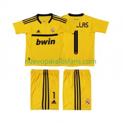 Camiseta de Fútbol Real Madrid CASILLAS 1 2012 Portero Retro Niño Casa 2011 Manga Corta