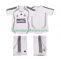 Camiseta de Fútbol Real Madrid 2007 Retro Niño Casa 2006 Manga Corta