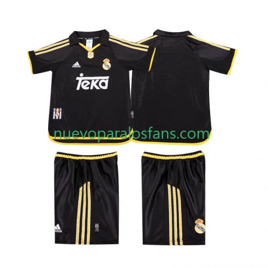 Camiseta de Fútbol Real Madrid 2001 Retro Niño Exterior 1999 Manga Corta