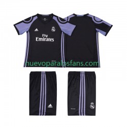 Camiseta de Fútbol Real Madrid 2016 2017 Retro Niño Tercera Manga Corta