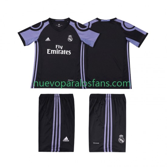 Camiseta de Fútbol Real Madrid 2016 2017 Retro Niño Tercera Manga Corta