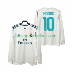 Camiseta de Fútbol Real Madrid Modrić 10 2017 2018 Retro Hombre Casa Manga Larga