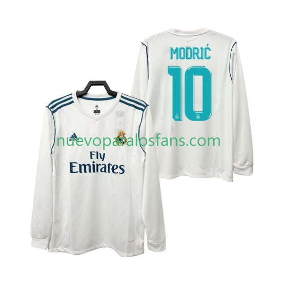 Camiseta de Fútbol Real Madrid Modrić 10 2017 2018 Retro Hombre Casa Manga Larga