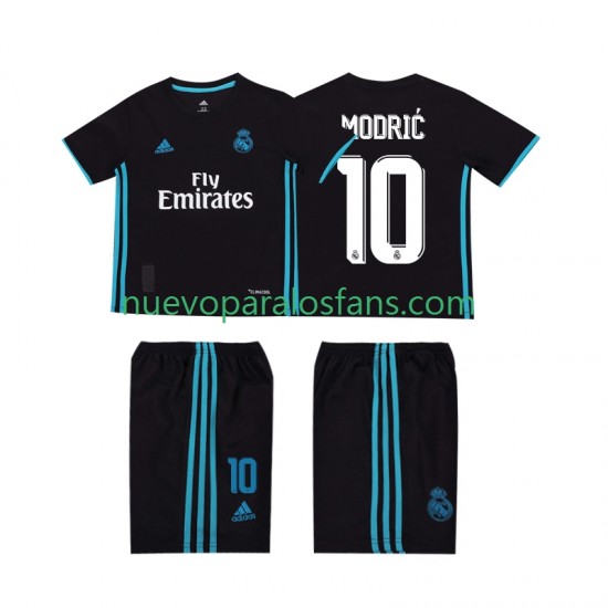 Camiseta de Fútbol Real Madrid Modrić 10 2017 2018 Retro Niño Exterior Manga Corta