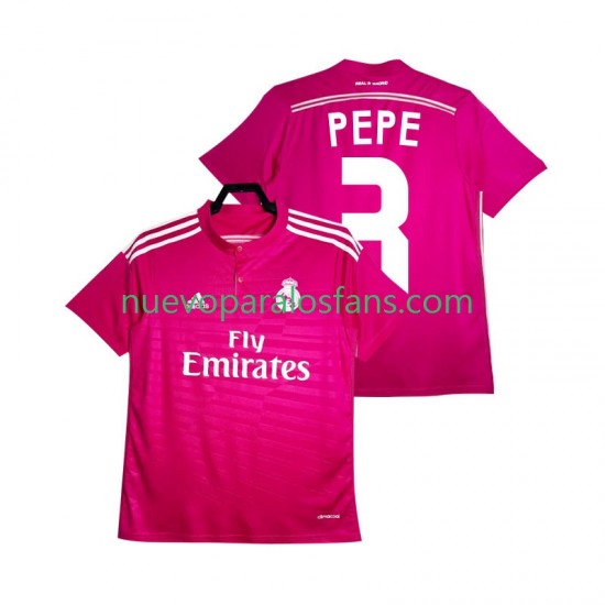 Camiseta de Fútbol Real Madrid PEPE 3 2014 2015 Retro Hombre Exterior Manga Corta