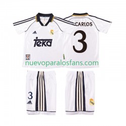 Camiseta de Fútbol Real Madrid R CARLOS 3 2000 Retro Niño Casa 1998 Manga Corta