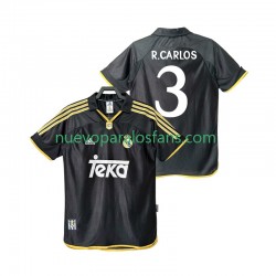 Camiseta de Fútbol Real Madrid R.CARLOS 3 2001 Retro Hombre Exterior 1999 Manga Corta