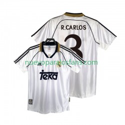 Camiseta de Fútbol Real Madrid R.CARLOS 3 2000 Retro Hombre Casa 1998 Manga Corta
