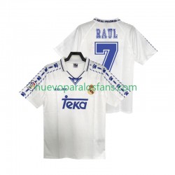Camiseta de Fútbol Real Madrid RAUL 7 1996 1997 Retro Hombre Casa Manga Corta