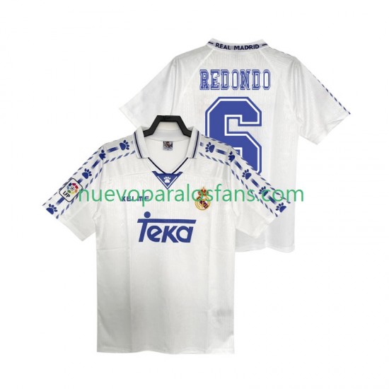 Camiseta de Fútbol Real Madrid REDONDO 6 1996 1997 Retro Hombre Casa Manga Corta