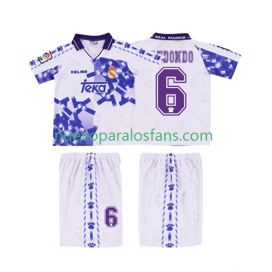 Camiseta de Fútbol Real Madrid REDONDO 6 1996 1997 Retro Niño Tercera Manga Corta