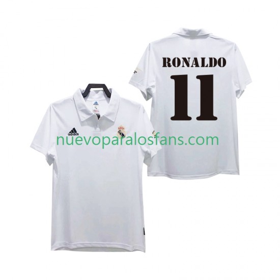 Camiseta de Fútbol Real Madrid RONALDO 11 2003 Retro Hombre Casa 2002 Manga Corta