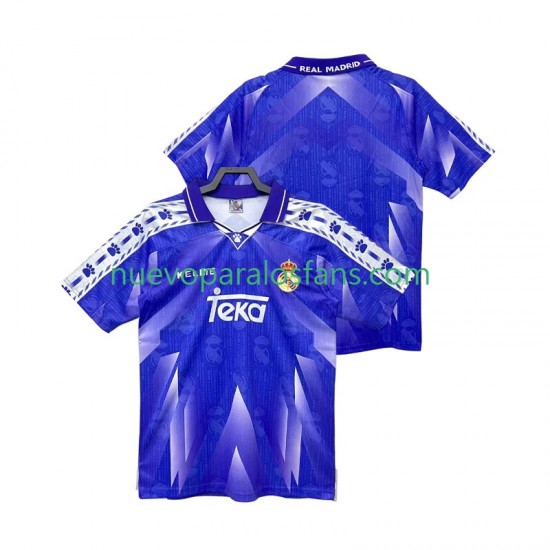 Camiseta de Fútbol Real Madrid 1996 1997 Retro Hombre Exterior Manga Corta