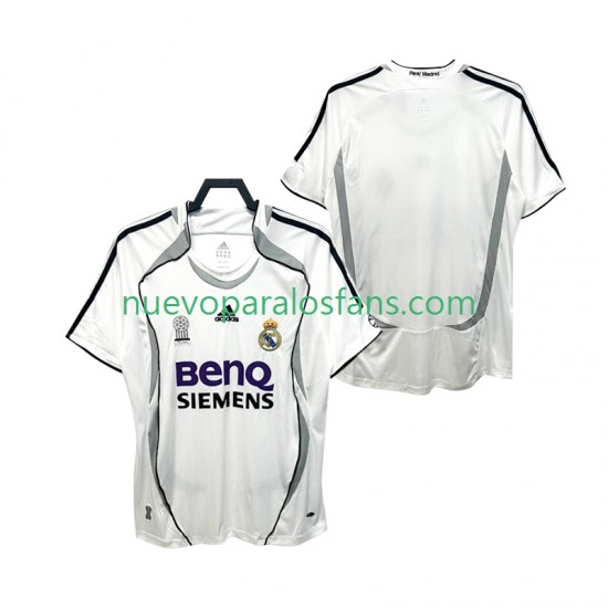 Camiseta de Fútbol Real Madrid 2007 Retro Hombre Casa 2006 Manga Corta