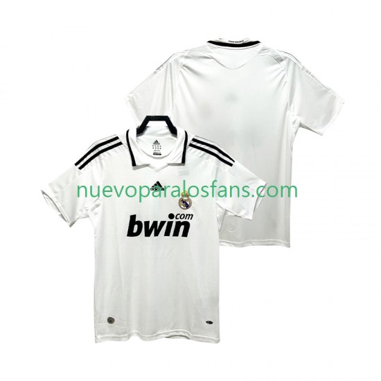 Camiseta de Fútbol Real Madrid 2009 Retro Hombre Casa 2008 Manga Corta