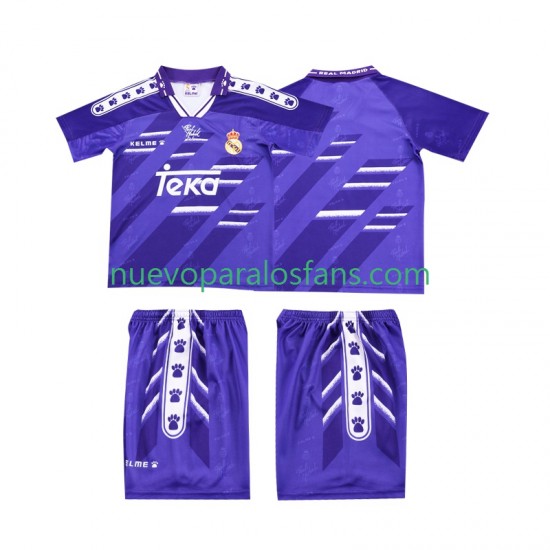 Camiseta de Fútbol Real Madrid 1996 Retro Niño Exterior 1994 Manga Corta