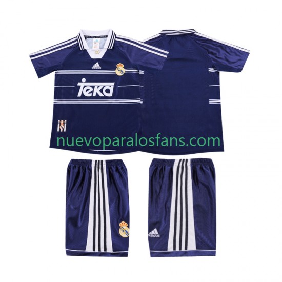 Camiseta de Fútbol Real Madrid Retro Niño Exterior 1998 1999 Manga Corta