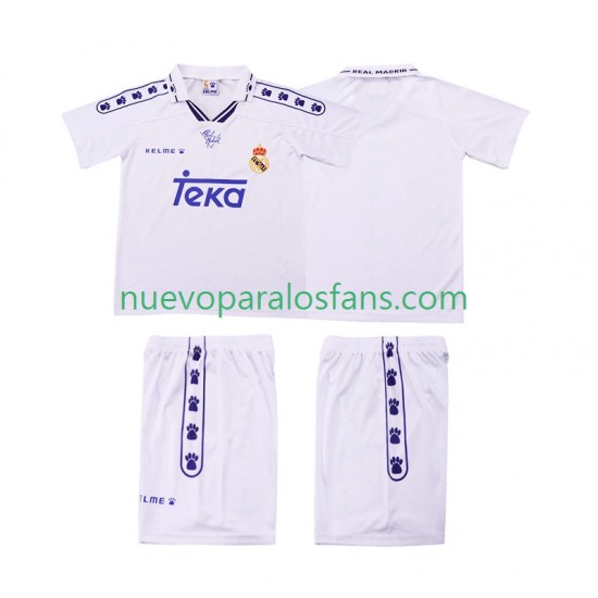 Camiseta de Fútbol Real Madrid 1996 Retro Niño Casa 1994 Manga Corta