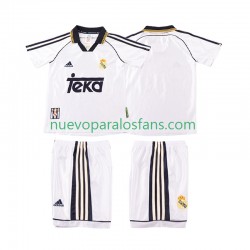 Camiseta de Fútbol Real Madrid 2000 Retro Niño Casa 1998 Manga Corta