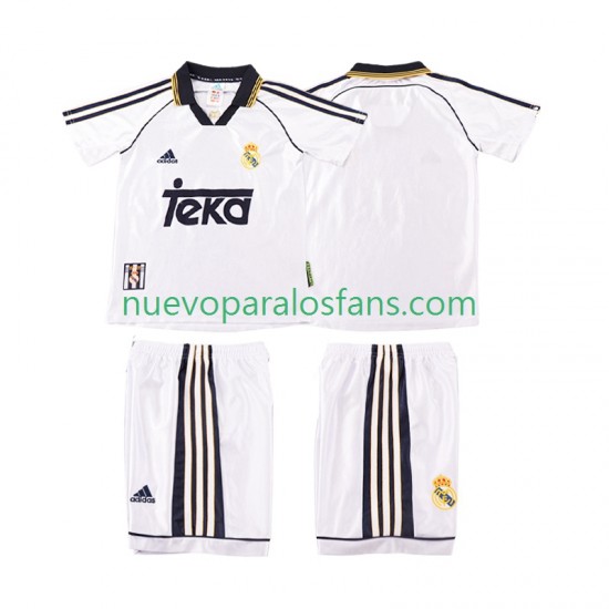 Camiseta de Fútbol Real Madrid 2000 Retro Niño Casa 1998 Manga Corta