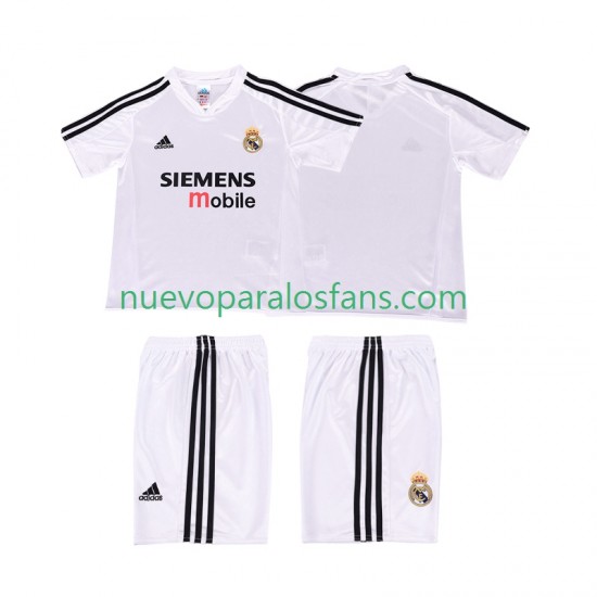 Camiseta de Fútbol Real Madrid 5 Retro Niño Casa 2004 2002 Manga Corta