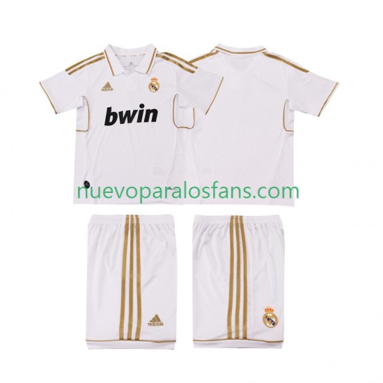 Camiseta de Fútbol Real Madrid 2012 Retro Niño Casa 2011 Manga Corta