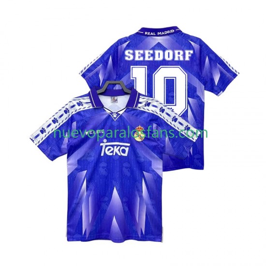 Camiseta de Fútbol Real Madrid SEEDORF 10 1996 1997 Retro Hombre Exterior Manga Corta