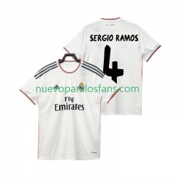 Camiseta de Fútbol Real Madrid SERGIO RAMOS 4 2013 2014 Retro Hombre Casa Manga Corta