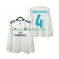 Camiseta de Fútbol Real Madrid SERGIO RAMOS 4 2017 2018 Retro Hombre Casa Manga Larga