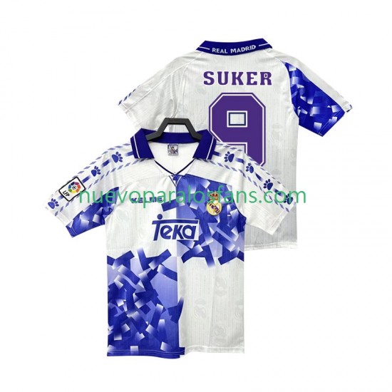 Camiseta de Fútbol Real Madrid SUKER 9 1996 1997 Retro Hombre Tercera Manga Corta