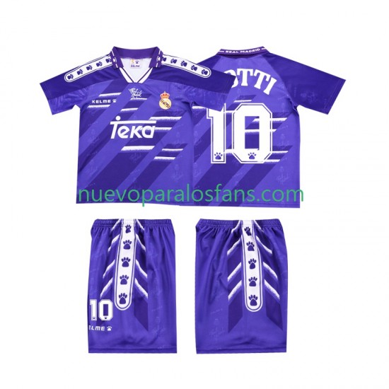Camiseta de Fútbol Real Madrid TOTTI 10 1996 Retro Niño Exterior 1994 Manga Corta
