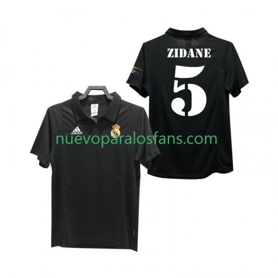 Camiseta de Fútbol Real Madrid ZIDANE 5 2003 Retro Hombre Exterior 2002 Manga Corta