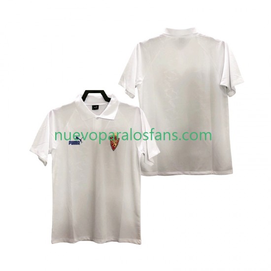 Camiseta de Fútbol Real Zaragoza 1995 Retro Hombre Casa Manga Corta