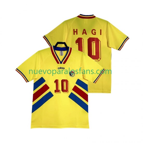 Camiseta de Fútbol Rumania Hagi 10 Retro Hombre Casa 1994 Manga Corta