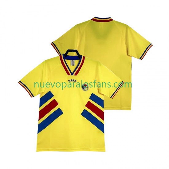 Camiseta de Fútbol Rumania Retro Hombre Casa 1994 Manga Corta