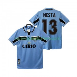 Camiseta de Fútbol SS Lazio NESTA 13 Retro Hombre Casa 1998 1999 Manga Corta