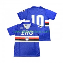 Camiseta de Fútbol Sampdoria 10 1990 1991 Retro Hombre Casa Manga Corta