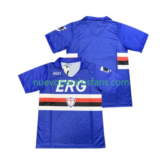 Camiseta de Fútbol Sampdoria 1990 1991 Retro Hombre Casa Manga Corta