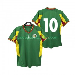 Camiseta de Fútbol Senegal 10 Retro Hombre Exterior 2002 Manga Corta