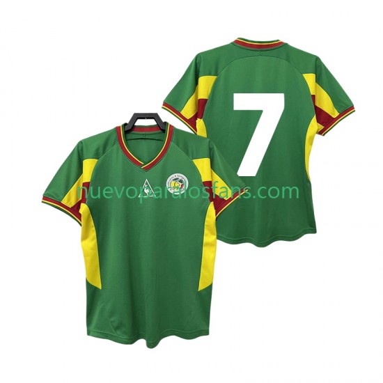 Camiseta de Fútbol Senegal 7 Retro Hombre Exterior 2002 Manga Corta